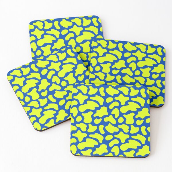 Item preview, Modern Graphic Cow Print Pattern | Blue & Chartreuse designed and sold by Frohyou.