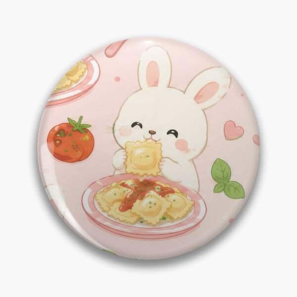 Item preview, Cute Bunny Ravioli Pattern | Kawaii Italian Food Design designed and sold by Soft Berry Studio.