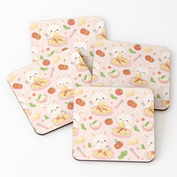 Item preview, Cute Bunny Ravioli Pattern | Kawaii Italian Food Design designed and sold by Soft Berry Studio.