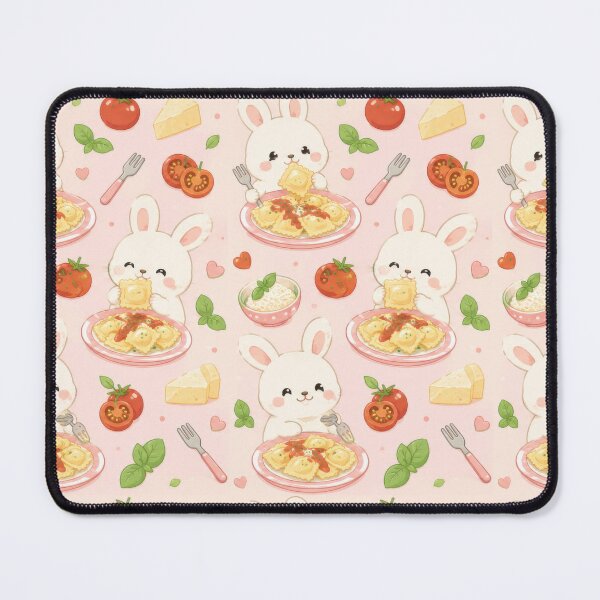 Item preview, Cute Bunny Ravioli Pattern | Kawaii Italian Food Design designed and sold by Soft Berry Studio.