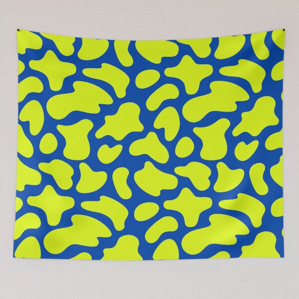 Item preview, Modern Graphic Cow Print Pattern | Blue & Chartreuse designed and sold by Frohyou.