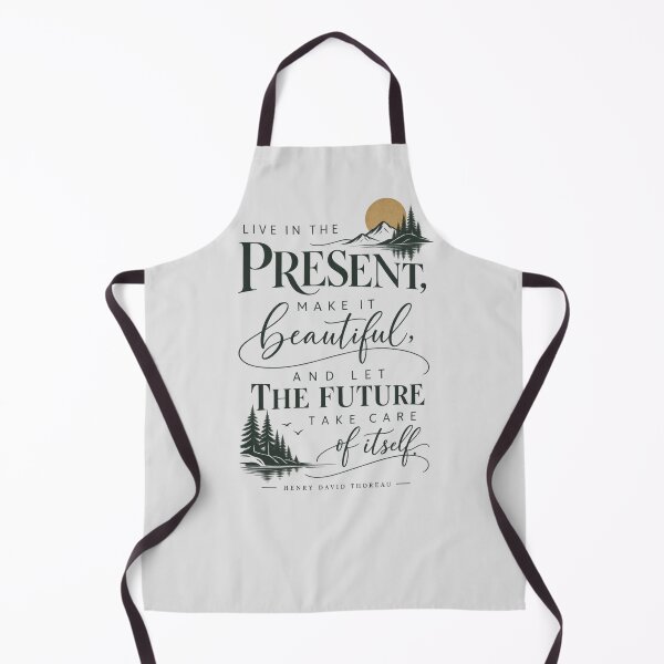 Item preview, Henry David Thoreau Quote Live In The Present Forest Typography Print designed and sold by QCena.