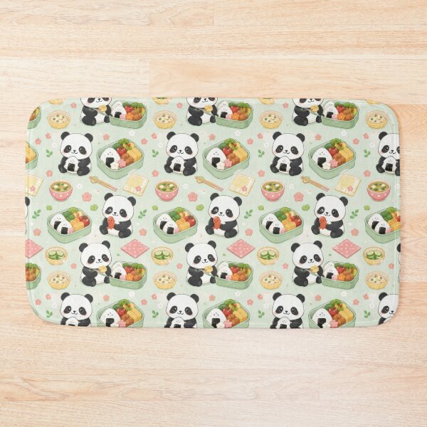 Item preview, Cute Panda Rice Ball Bento Pattern | Kawaii Japanese Food Design designed and sold by Soft Berry Studio.