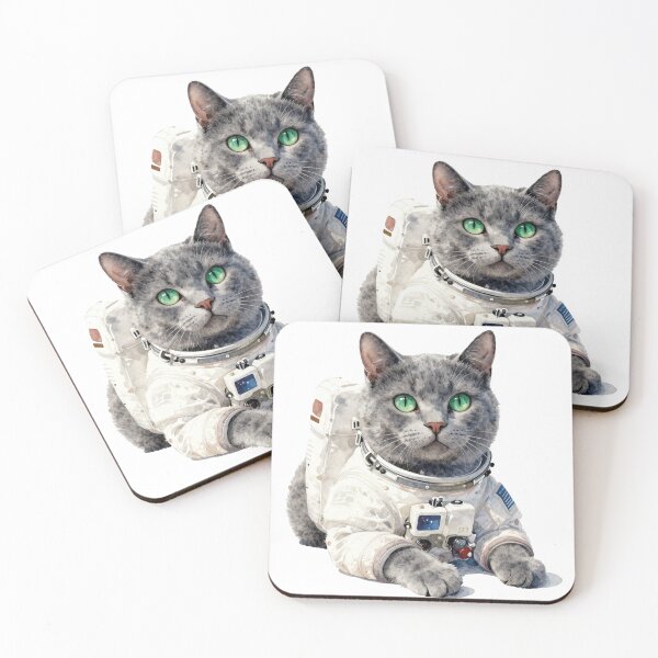 Item preview, One small step for cat - astronaut cat watercolor designed and sold by WildArtIT.