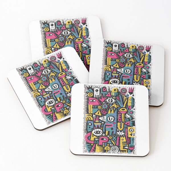 Item preview, Vibrant Abstract Doodle Creature Art Pattern designed and sold by Romgora.