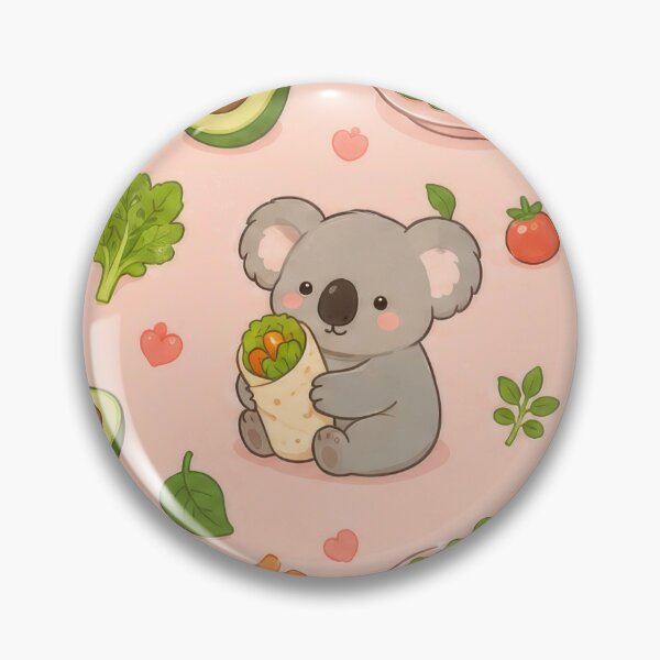 Item preview, Cute Koala Veggie Wrap Pattern | Kawaii Fresh Food Design designed and sold by Soft Berry Studio.