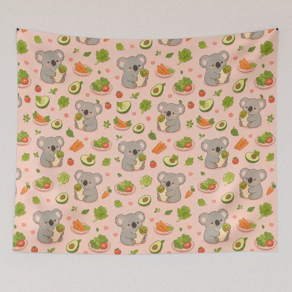 Item preview, Cute Koala Veggie Wrap Pattern | Kawaii Fresh Food Design designed and sold by Soft Berry Studio.