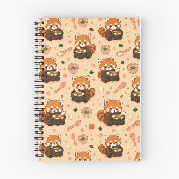 Item preview, Cute Red Panda Miso Soup Pattern | Kawaii Japanese Food Design designed and sold by Soft Berry Studio.