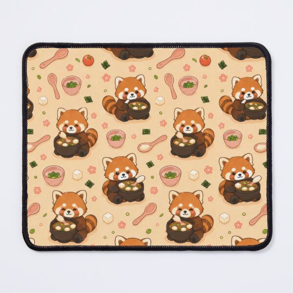 Item preview, Cute Red Panda Miso Soup Pattern | Kawaii Japanese Food Design designed and sold by Soft Berry Studio.
