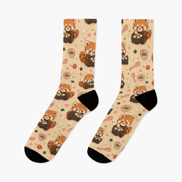 Item preview, Cute Red Panda Miso Soup Pattern | Kawaii Japanese Food Design designed and sold by Soft Berry Studio.