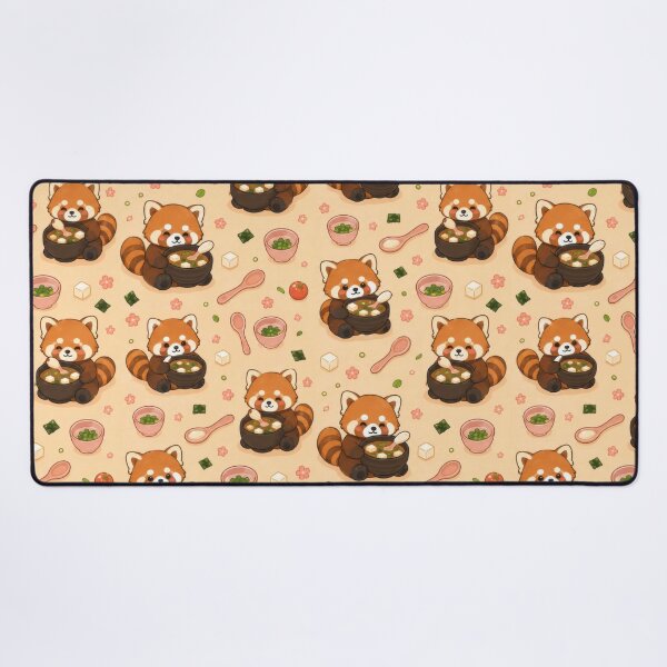 Item preview, Cute Red Panda Miso Soup Pattern | Kawaii Japanese Food Design designed and sold by Soft Berry Studio.