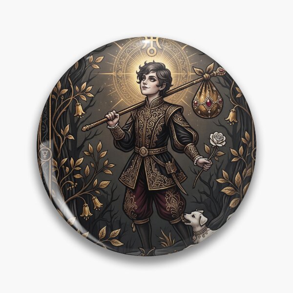 Item preview, The Fool Tarot Card in Gold designed and sold by JenniferMoren.