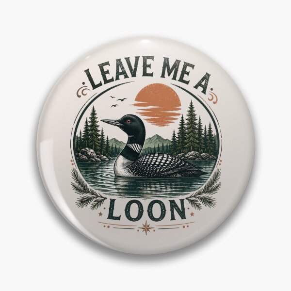 Item preview, Vintage Loon Lake Nature, Retro Wildlife Bird, Forest Lake Landscape, Outdoor Gift designed and sold by Cchotlan.