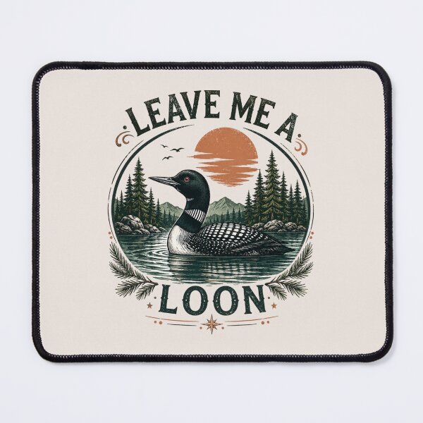 Item preview, Vintage Loon Lake Nature, Retro Wildlife Bird, Forest Lake Landscape, Outdoor Gift designed and sold by Cchotlan.