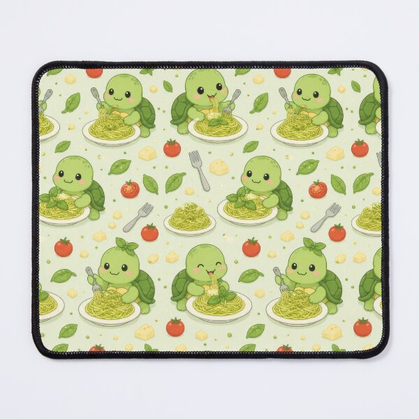 Item preview, Cute Turtle Pesto Pasta Pattern | Kawaii Foodie Animal Design designed and sold by Soft Berry Studio.