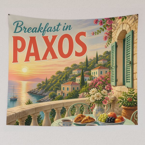Item preview, Paxos Greece at Breakfast - Scenic Travel Destinations designed and sold by LSVart.