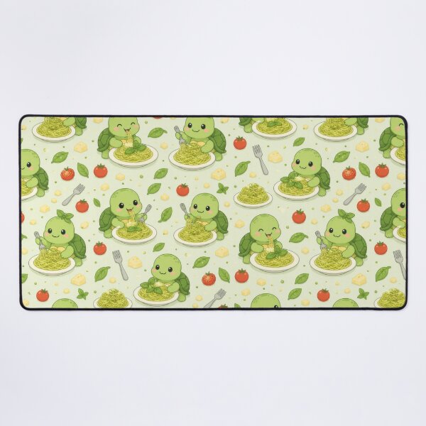 Item preview, Cute Turtle Pesto Pasta Pattern | Kawaii Foodie Animal Design designed and sold by Soft Berry Studio.
