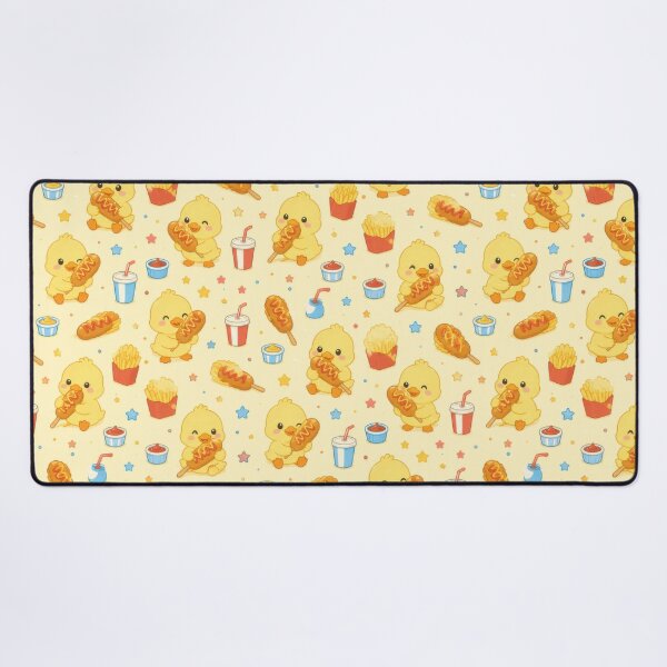 Item preview, Cute Duckling Corn Dog Pattern | Kawaii Street Food Design designed and sold by Soft Berry Studio.
