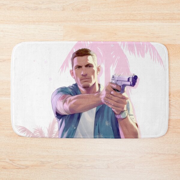 Item preview, Tropical Action Shooter - Palms & Pistol Art Illustration designed and sold by Billy Morfo™.