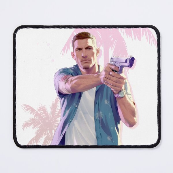 Item preview, Tropical Action Shooter - Palms & Pistol Art Illustration designed and sold by Billy Morfo™.