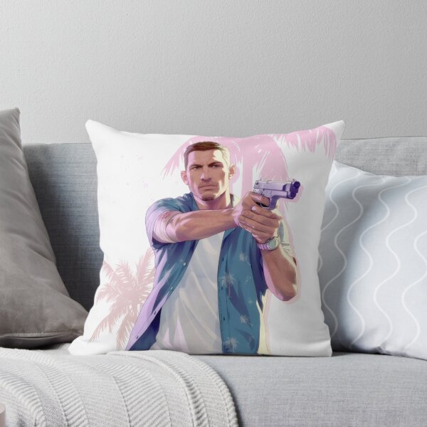 Item preview, Tropical Action Shooter - Palms & Pistol Art Illustration designed and sold by Billy Morfo™.