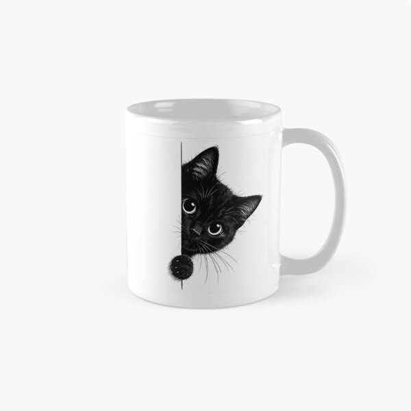 Item preview, Curious Peeking Black Cat Illustration designed and sold by Ak-art-shop.