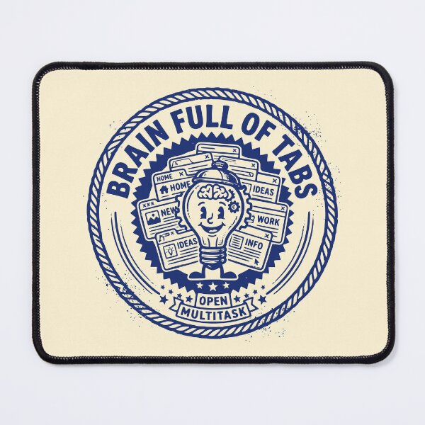 Item preview, Brain Full of Tabs Funny Teacher Vintage Badge designed and sold by 89shirts.