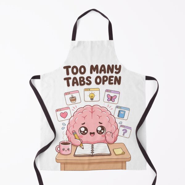 Item preview, Too Many Tabs Open – Cute Funny Brain Cartoon Sticker designed and sold by Kiinaaa.