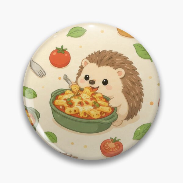 Item preview, Cute Hedgehog Baked Pasta Pattern | Kawaii Comfort Food Design designed and sold by Soft Berry Studio.