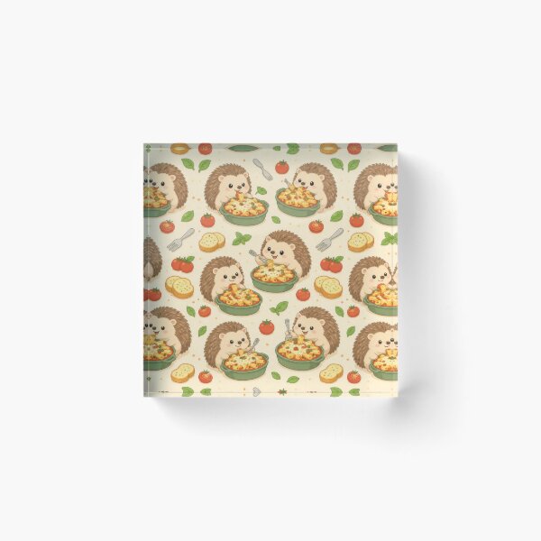 Item preview, Cute Hedgehog Baked Pasta Pattern | Kawaii Comfort Food Design designed and sold by Soft Berry Studio.