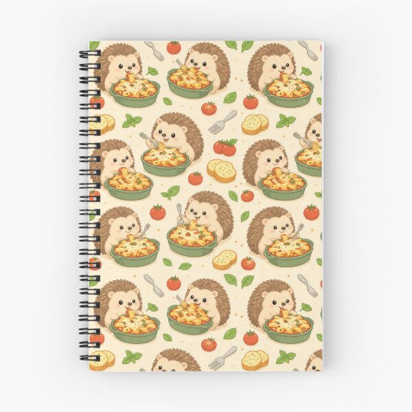 Item preview, Cute Hedgehog Baked Pasta Pattern | Kawaii Comfort Food Design designed and sold by Soft Berry Studio.
