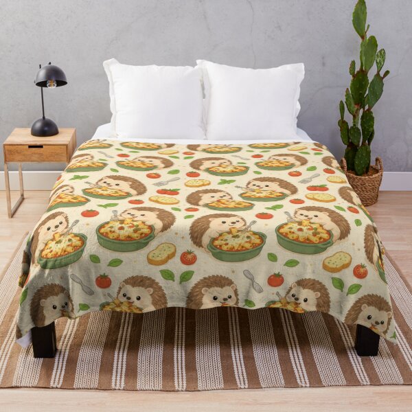 Item preview, Cute Hedgehog Baked Pasta Pattern | Kawaii Comfort Food Design designed and sold by Soft Berry Studio.