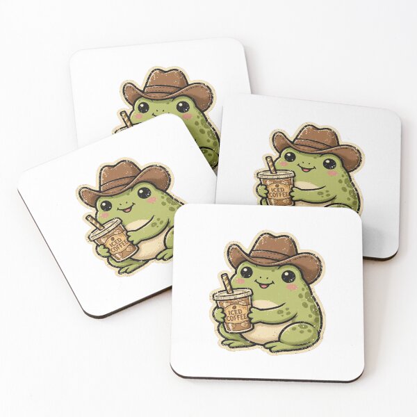 Item preview, Cowboy Frog With Iced Coffee - Funny Retro Cowboycore designed and sold by FBA.