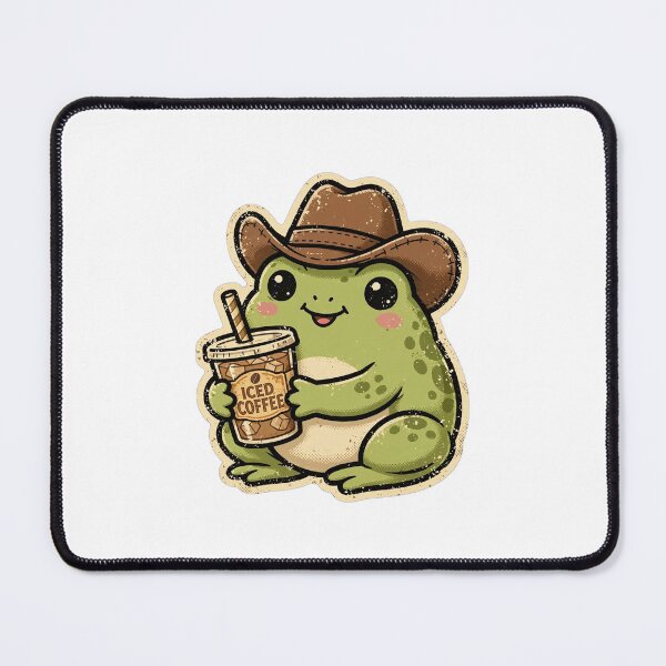 Item preview, Cowboy Frog With Iced Coffee - Funny Retro Cowboycore designed and sold by FBA.