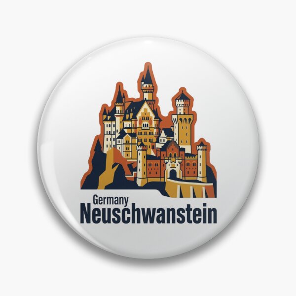 Item preview, Neuschwanstein Castle Bold Retro Graphic Art designed and sold by Inkworksbyshery.