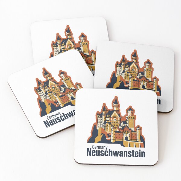 Item preview, Neuschwanstein Castle Bold Retro Graphic Art designed and sold by Inkworksbyshery.