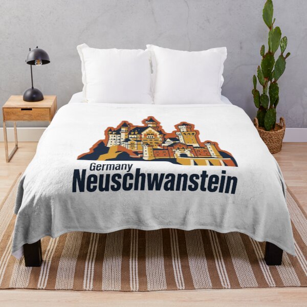 Item preview, Neuschwanstein Castle Bold Retro Graphic Art designed and sold by Inkworksbyshery.
