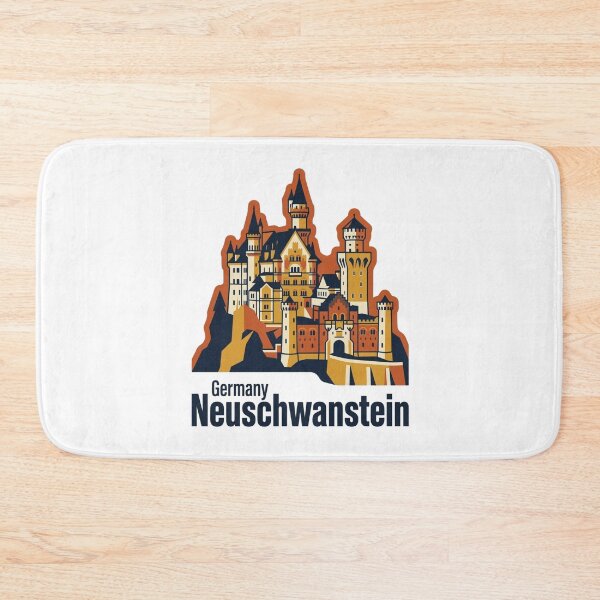 Item preview, Neuschwanstein Castle Bold Retro Graphic Art designed and sold by Inkworksbyshery.