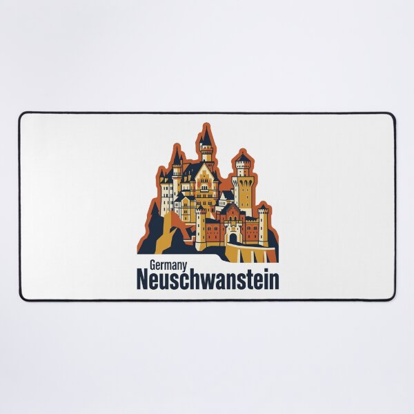 Item preview, Neuschwanstein Castle Bold Retro Graphic Art designed and sold by Inkworksbyshery.