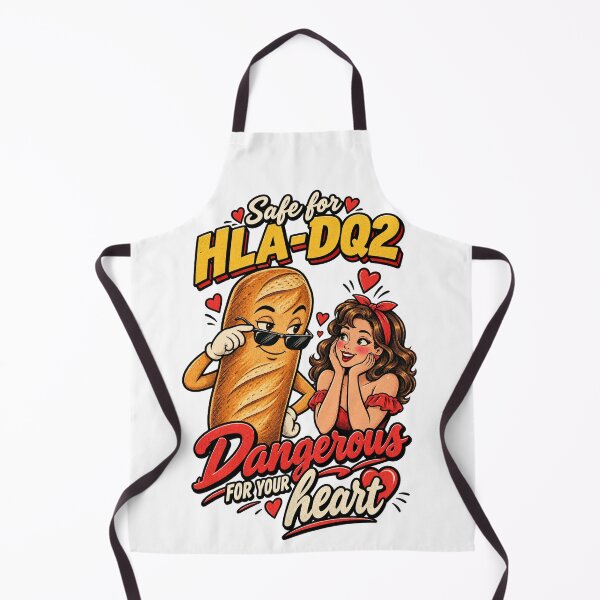 Item preview, Safe for HLA-DQ2, Dangerous for Your Heart – Flirty Bread Science Humor designed and sold by ChicClicker.