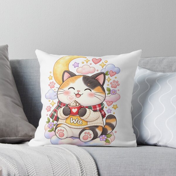Item preview, Kawaii Calico Cat Cozy Winter Cat Cute Cartoon Animal Design designed and sold by Wawa5656.