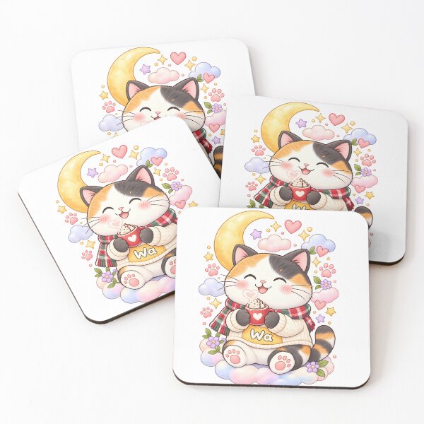 Item preview, Kawaii Calico Cat Cozy Winter Cat Cute Cartoon Animal Design designed and sold by Wawa5656.