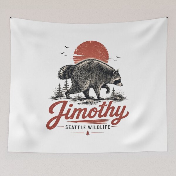 Item preview, Retro Team Jimothy Viral Raccoon, King Meme,Cute Trash Panda, Seattle Wildlife Gift, Forest Animal designed and sold by Cchotlan.