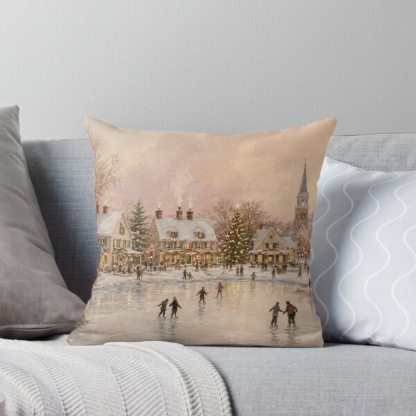 Item preview, Nostalgic Christmas Village Ice Skating Winter Art designed and sold by GSizzle1.
