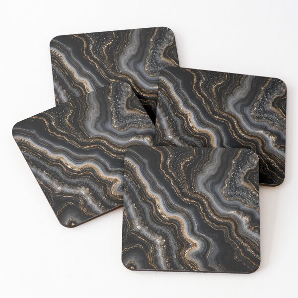 Item preview, Black Agate Gold Luxury Abstract designed and sold by Divine Ease.