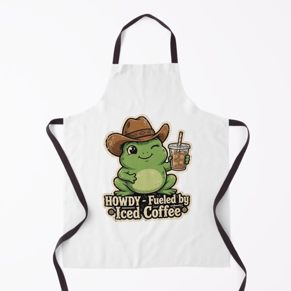 Item preview, Howdy Fueled By Iced Coffee - Funny Cowboy Frog Meme designed and sold by FBA.