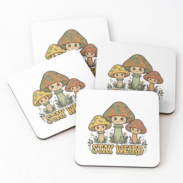 Artikelvorschau, Stay Weird - Retro Groovy Trippy Mushrooms 70s entworfen und verkauft von FBA.
