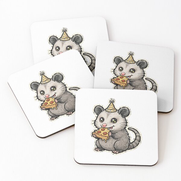 Item preview, Opossum Pizza Party - Cute Trash Possum Eating Pizza designed and sold by FBA.