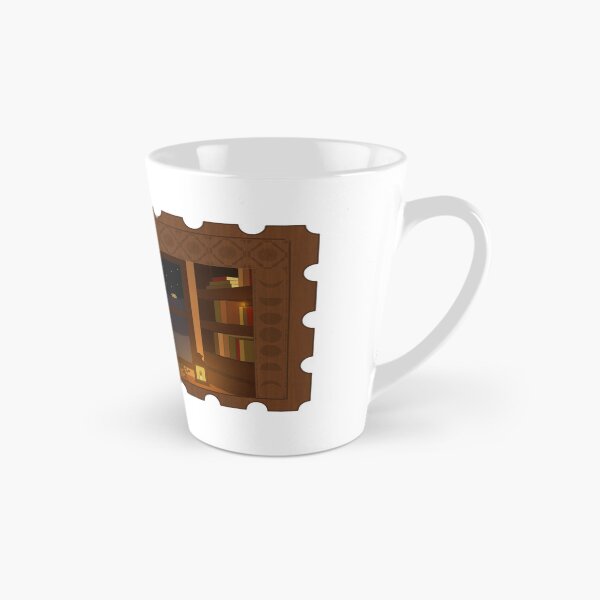 Item preview, Lunar Magic Cafe (cozy cafe at night, with books and a sleeping cat) designed and sold by DaisyilleArt.