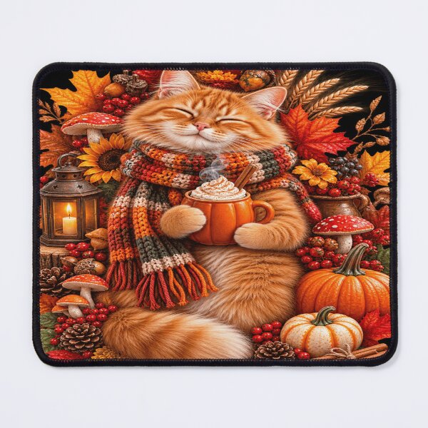 Item preview, Cozy Pumpkin Spice Orange Cat designed and sold by ASWIN STUDIO.